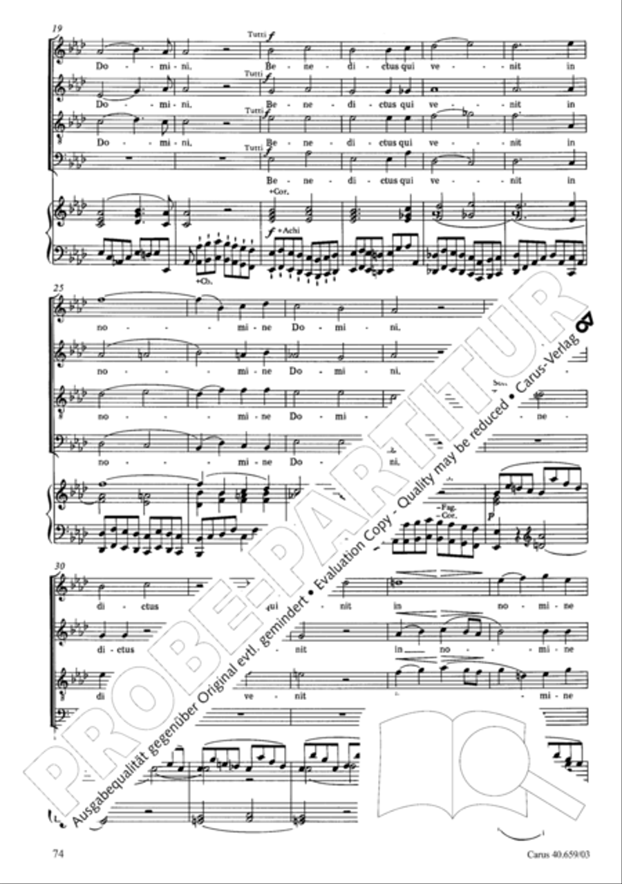 Mass in A flat major (Messe in As) 4-Part scores gallery preview page 75
