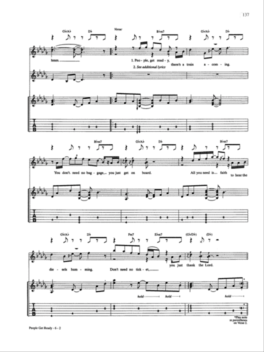 People Get Ready Piano, Vocal, Guitar scores gallery preview page 2