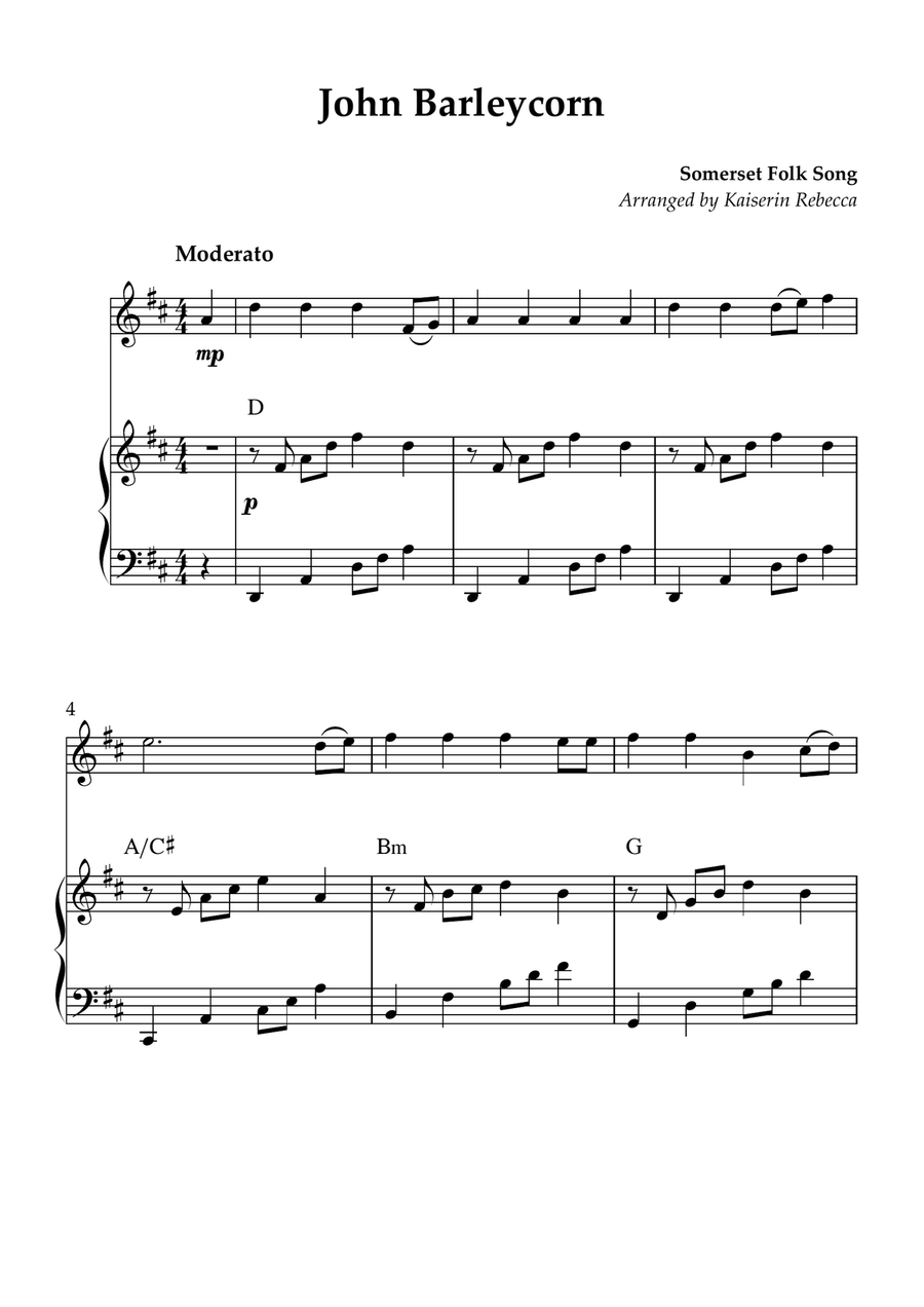 John Barleycorn Violin Solo scores gallery preview page 1