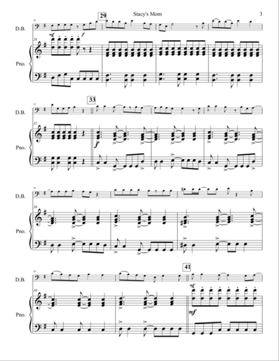 Stacy's Mom Double Bass scores gallery preview page 4
