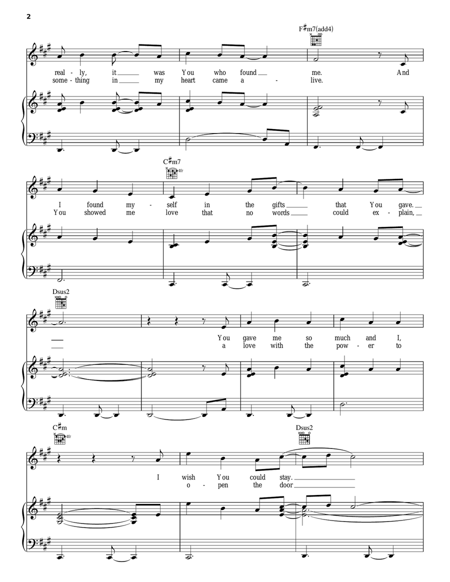 Remembering You Piano, Vocal, Guitar scores gallery preview page 2