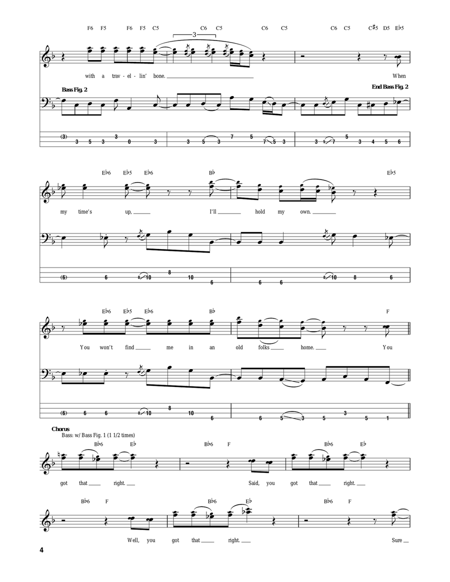 You Got That Right Bass Guitar Tablature scores gallery preview page 4