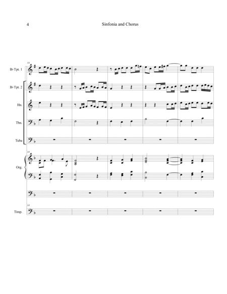 "Sinfonia and Chorus" (from 'Ihr lieben Christen') - brass quintet, organ or piano, opt timpani by Dietrich Buxtehude Choir - Digital Sheet Music