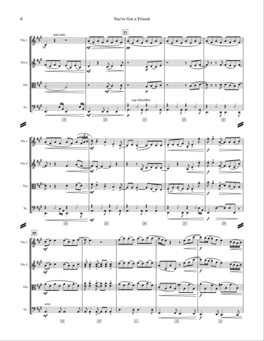You've Got A Friend String Quartet scores gallery preview page 6