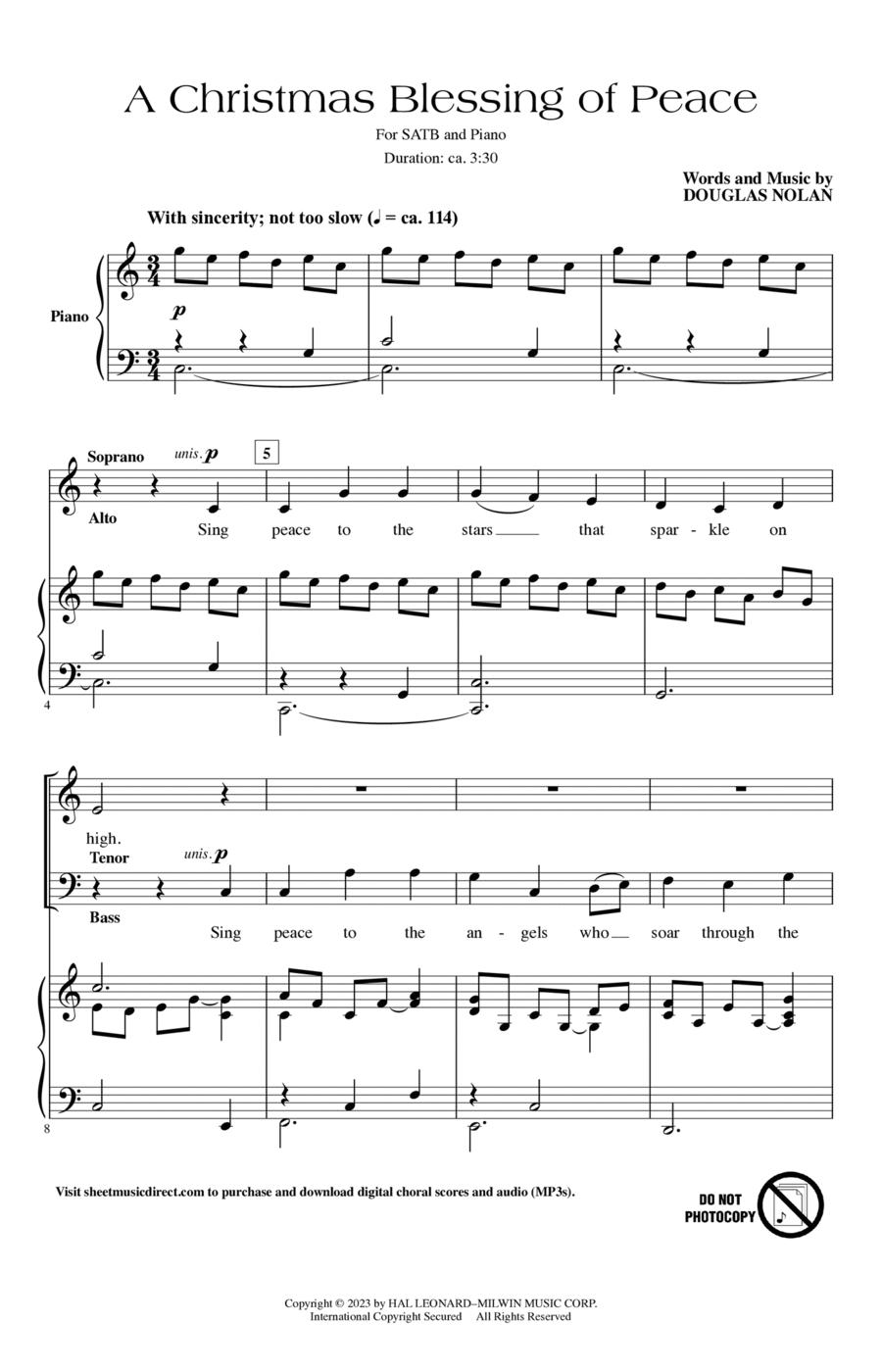 A Christmas Blessing Of Peace 4-Part scores gallery preview page 1