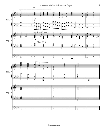 America Medley for Piano and Organ image number null