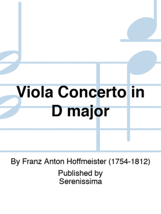 Book cover for Viola Concerto in D major