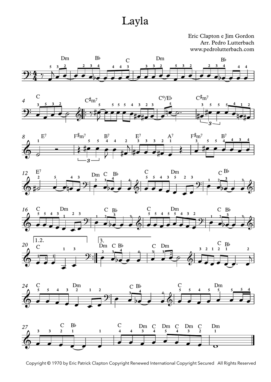 Layla Easy Piano scores gallery preview page 1