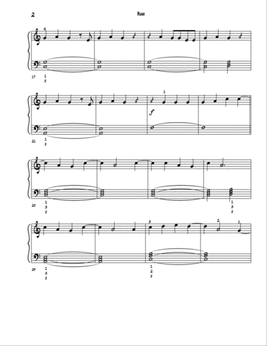Roar Easy Piano scores gallery preview page 2