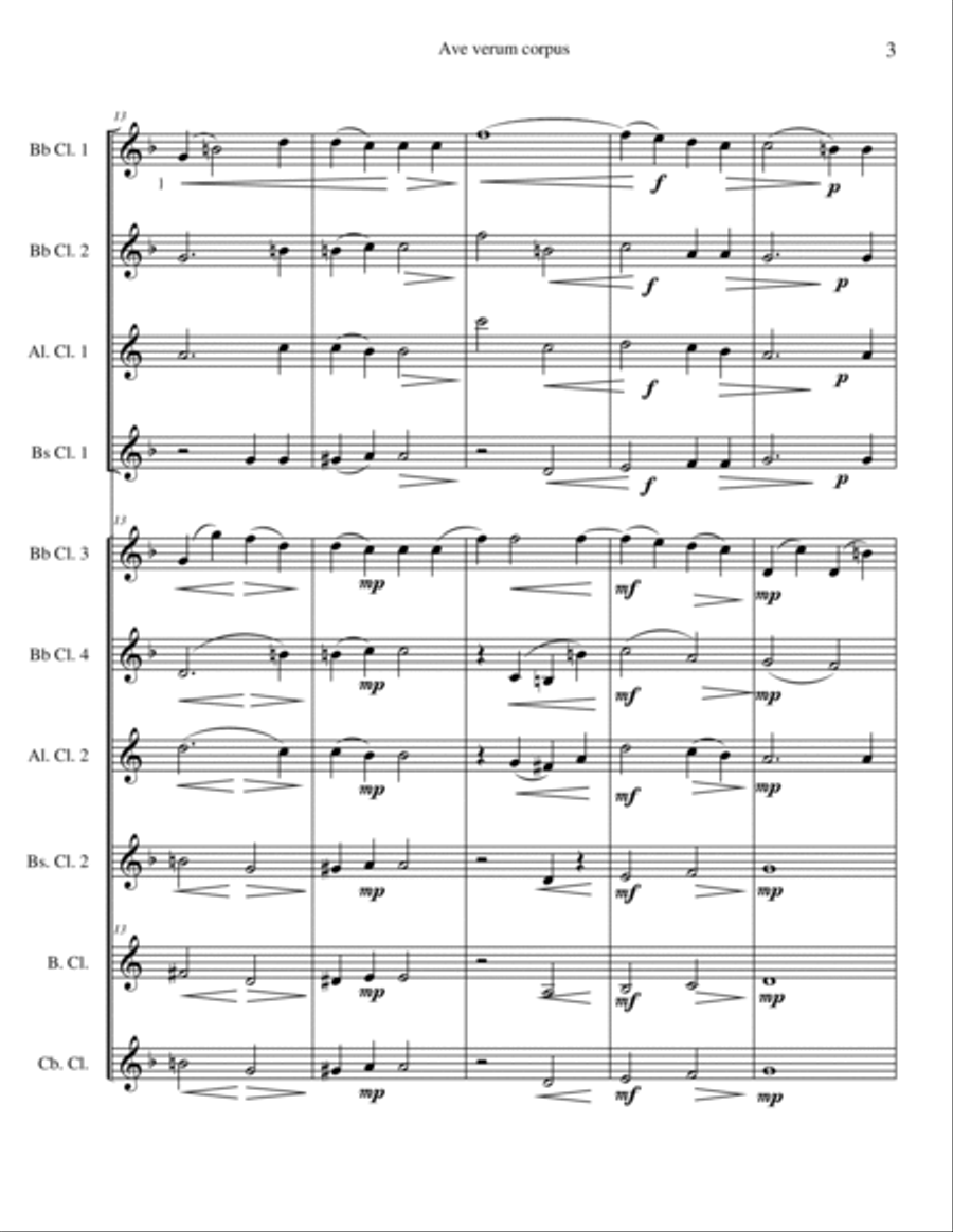 Ave Verum Corpus Ave Verum Corpus Woodwind Ensemble scores gallery preview page 3