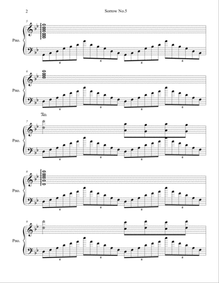 sorrow no.5 Piano Solo scores gallery preview page 2