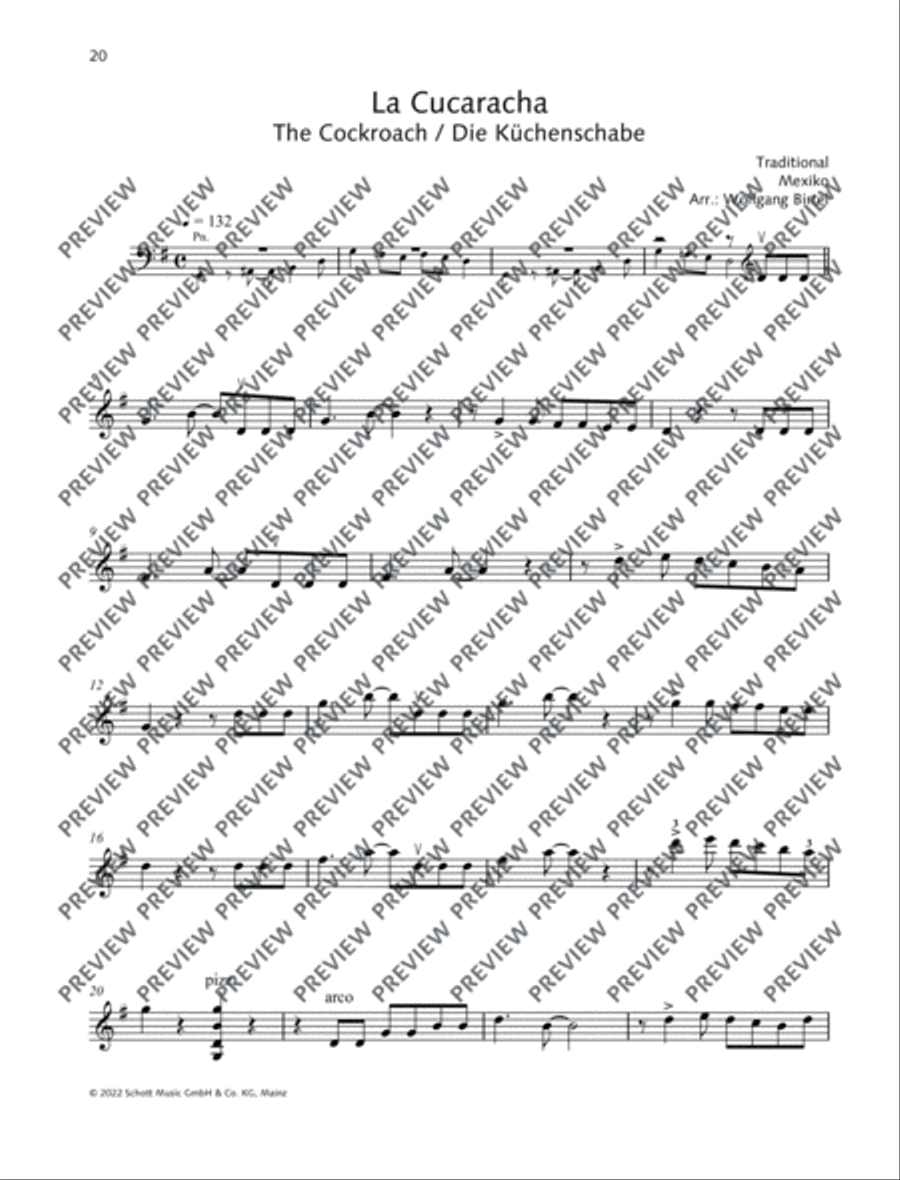 La Cucaracha Violin Solo scores gallery preview page 4