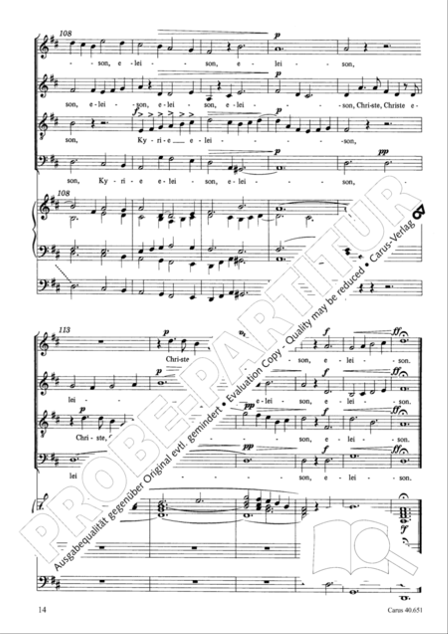 Mass in D Major (Missa in D) 4-Part scores gallery preview page 23