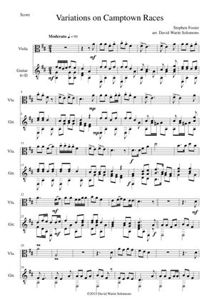 Variations on Camptown Races for viola and guitar