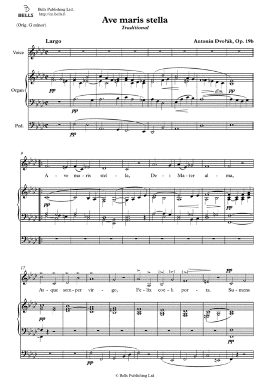 Ave maris stella, Op. 19B No. 2 (F minor) Voice Solo scores gallery preview page 1