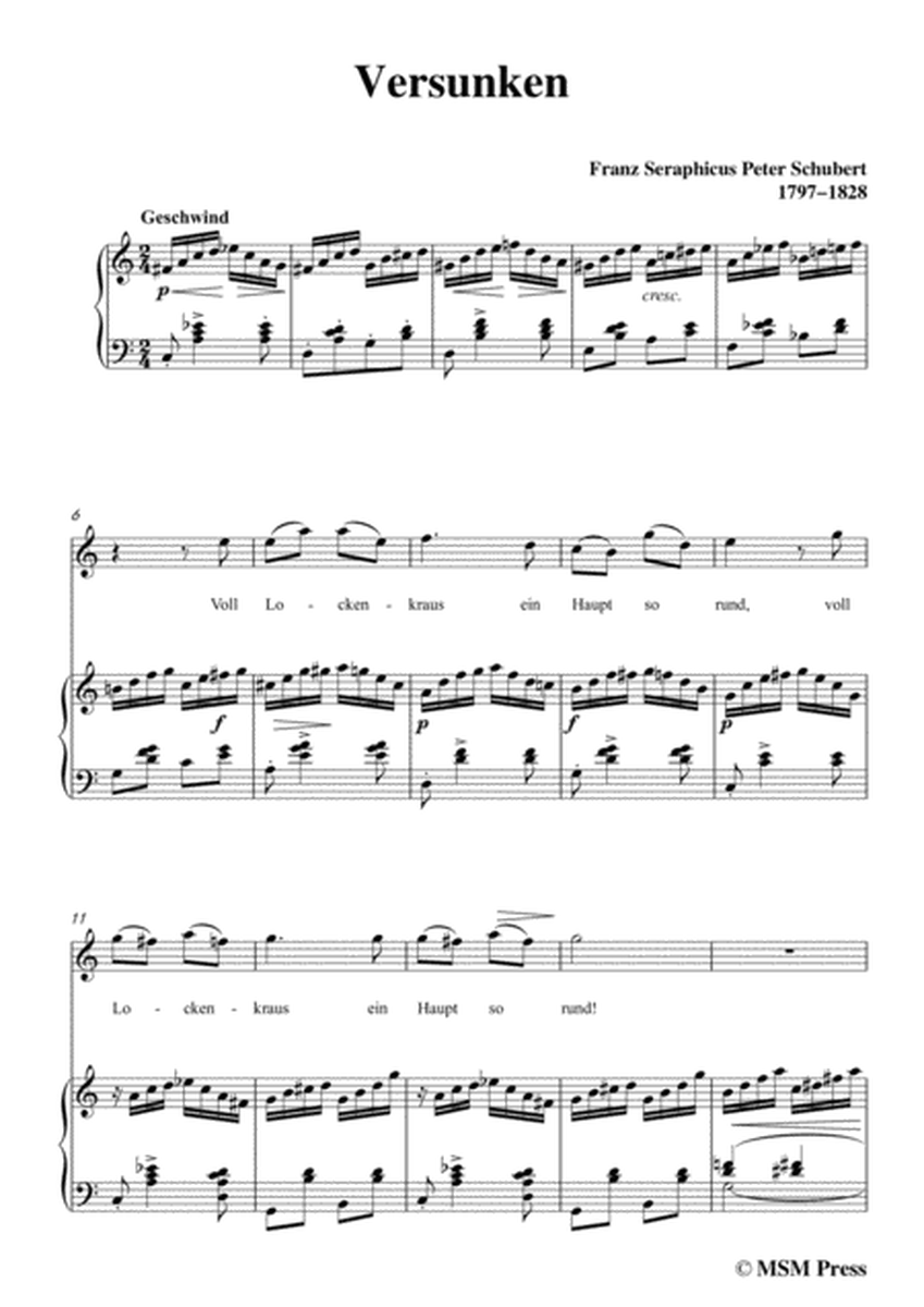 Schubert-Versunken,in C Major,for Voice&Piano image number null