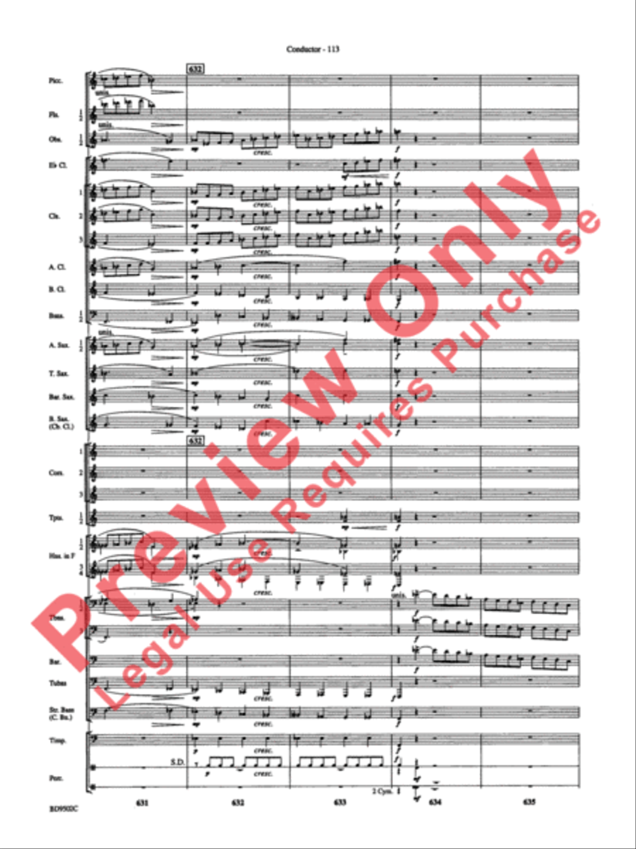 Symphony No. 3 for Band Concert Band scores gallery preview page 116