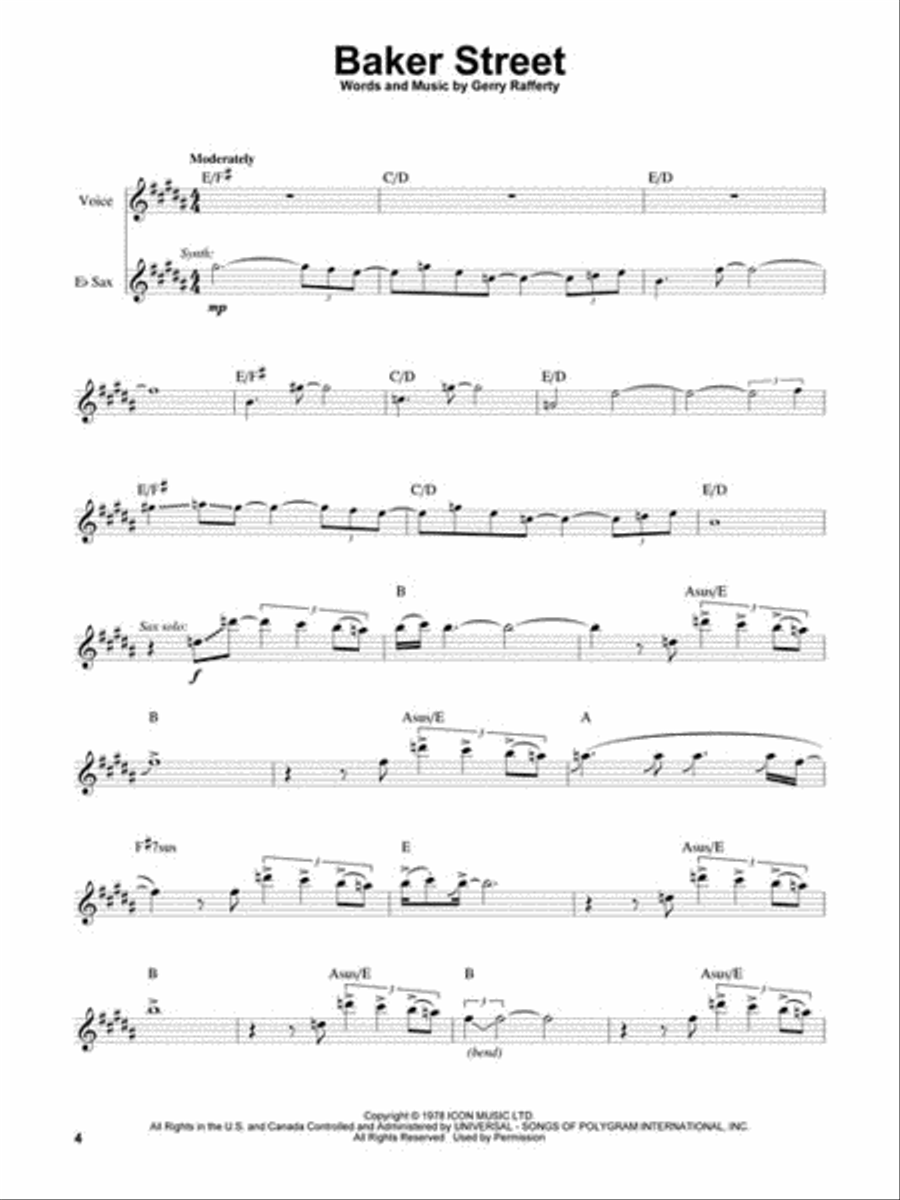 Classic Rock Saxophone Solo scores gallery preview page 3