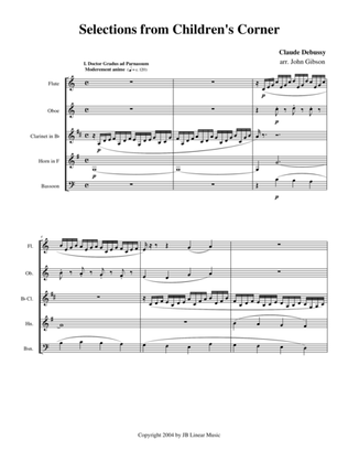 Debussy Children's Corner for Woodwind Quintet