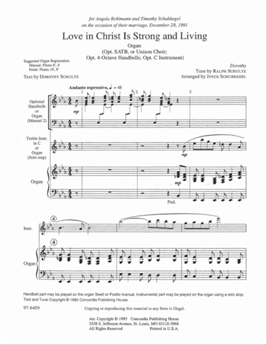 Love in Christ Is Strong and Living Choir scores gallery preview page 2