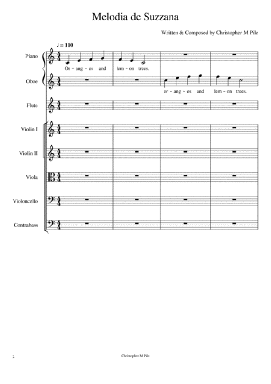 Melodia de Suzzana Melodia de Suzzana Small Ensemble scores gallery preview page 2