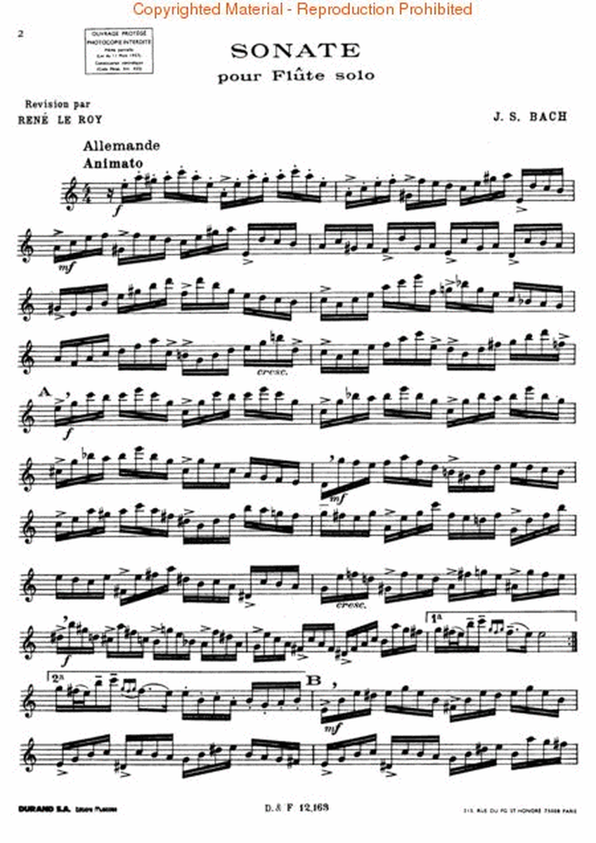 Sonata in A Minor, BWV 1013