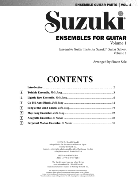 Ensembles for Guitar, Volume 1