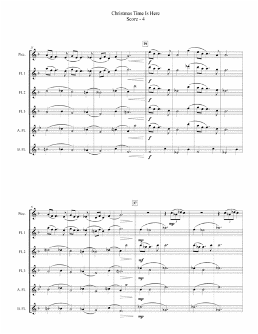 Christmas Time Is Here Christmas Time Is Here Flute Choir scores gallery preview page 4