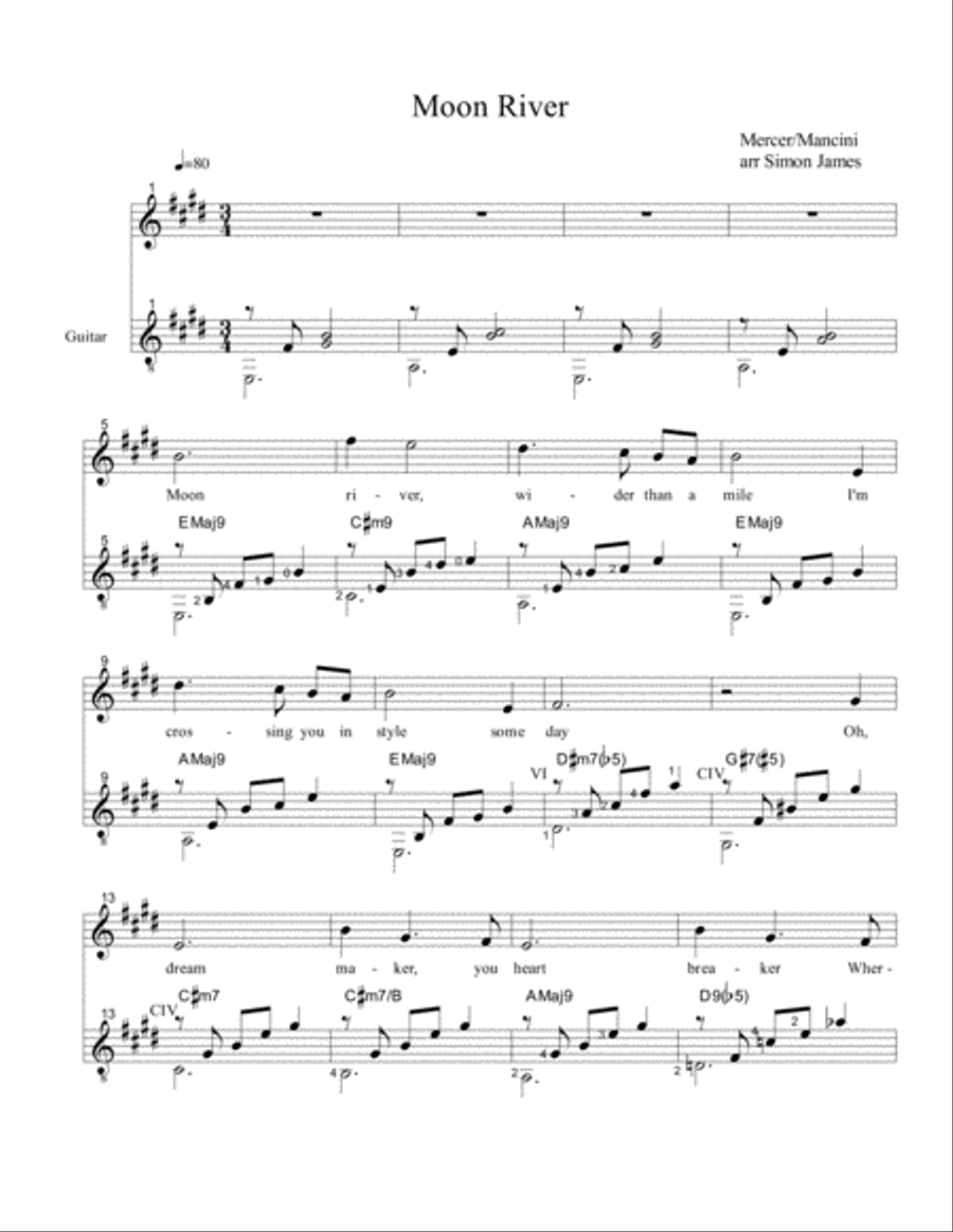 Moon River Guitar scores gallery preview page 3