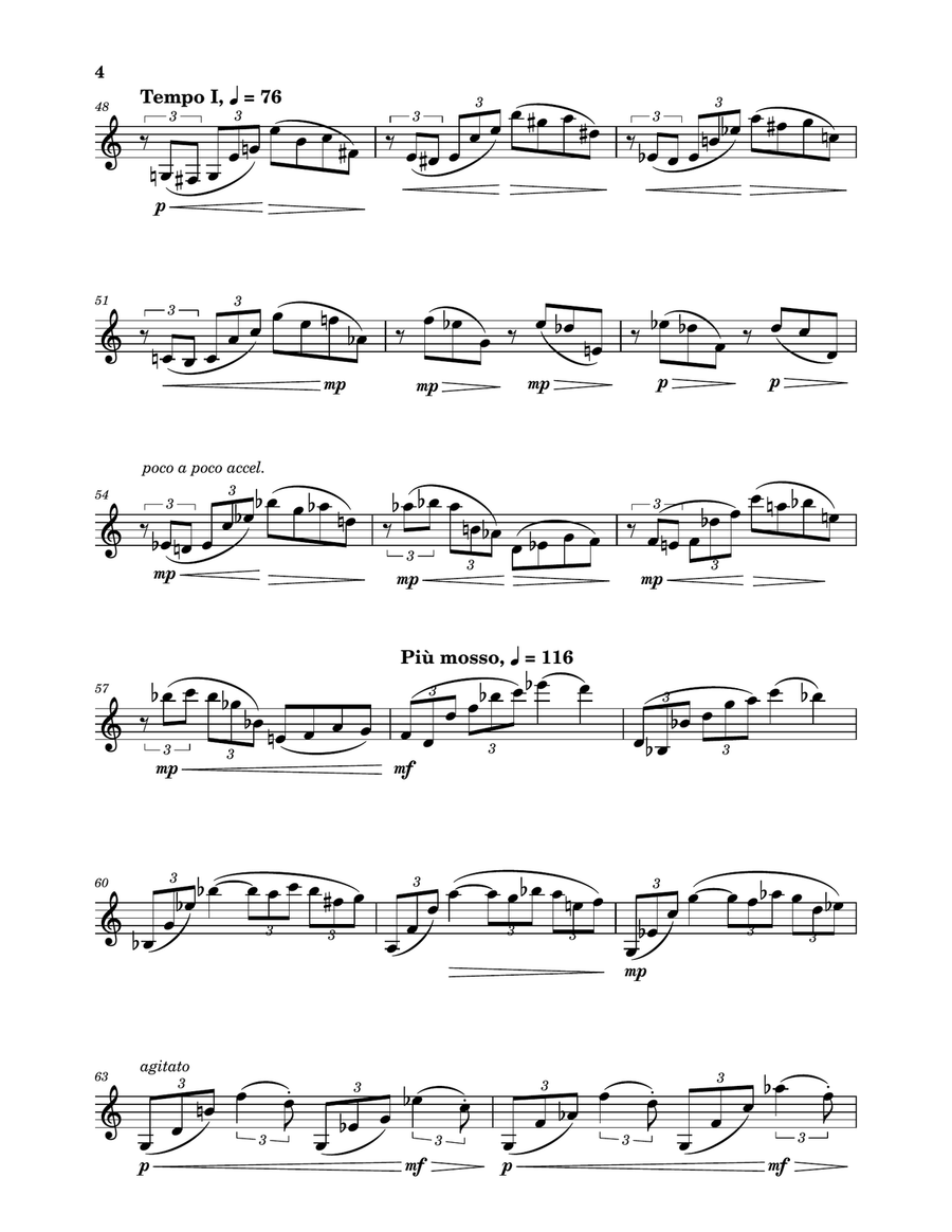 Sonata for Clarinet Solo B-Flat Clarinet scores gallery preview page 4