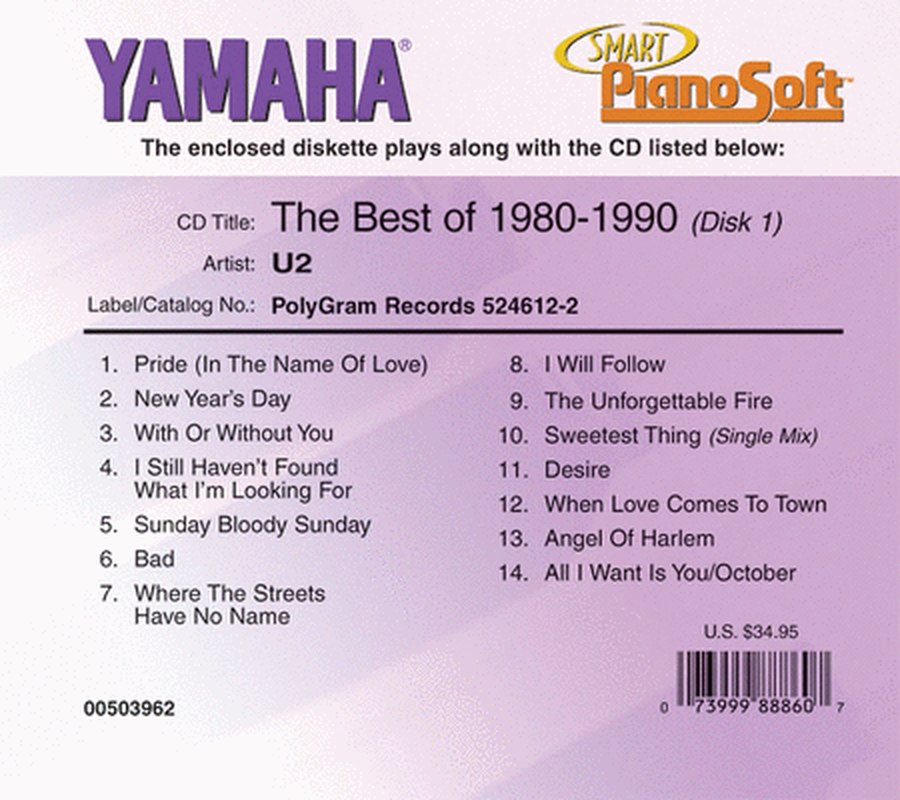 U2 - The Best of 1980-1990 (2-Disk Set) - Piano Software