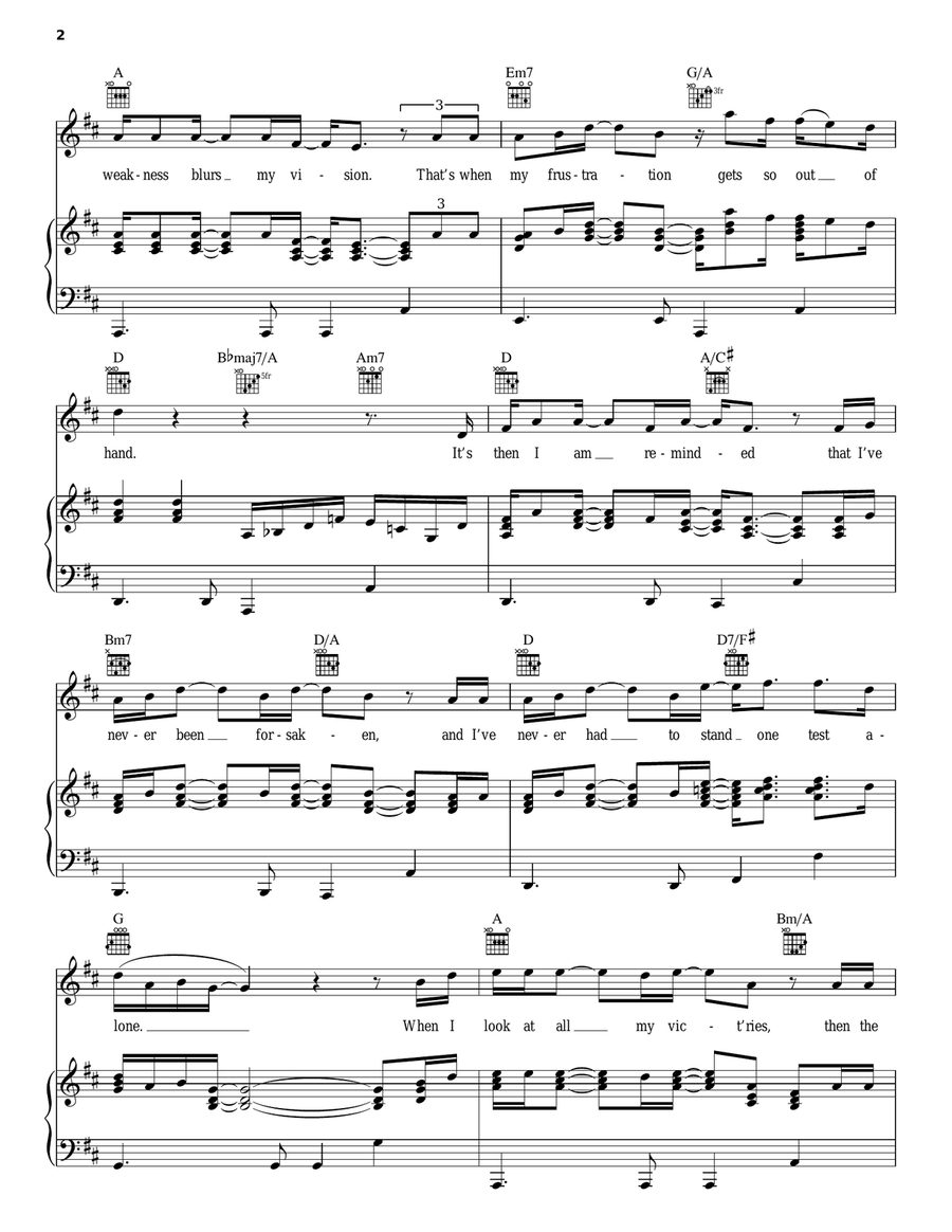 Through The Fire Piano, Vocal, Guitar scores gallery preview page 2