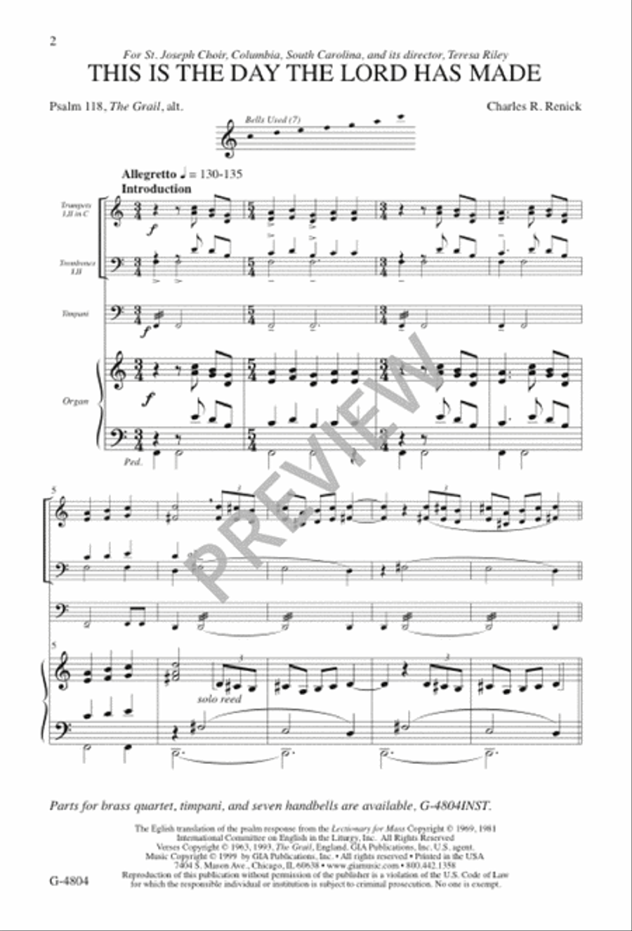 This is the Day the Lord Has Made 4-Part scores gallery preview page 2