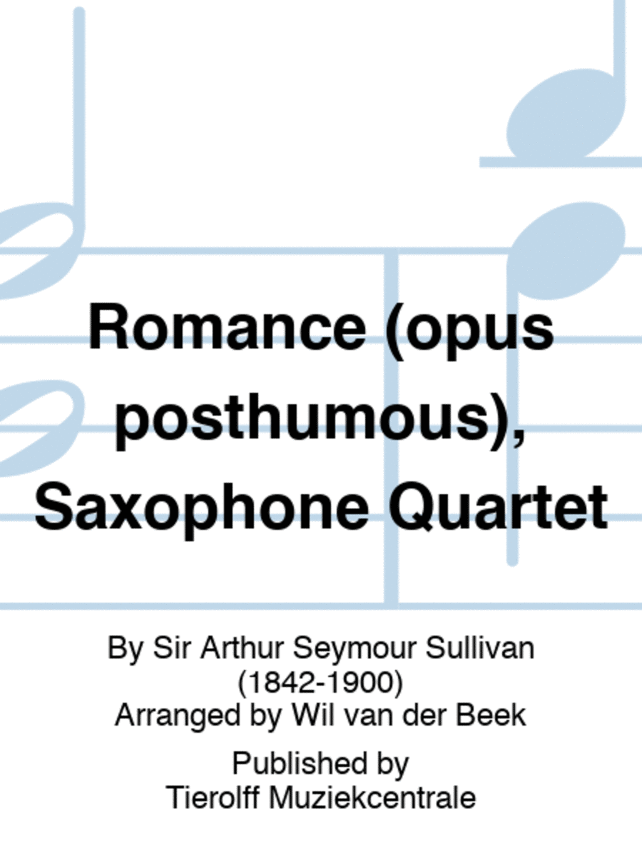 Romance (opus posthumous), Saxophone Quartet Saxophone Quartet scores gallery preview page 1