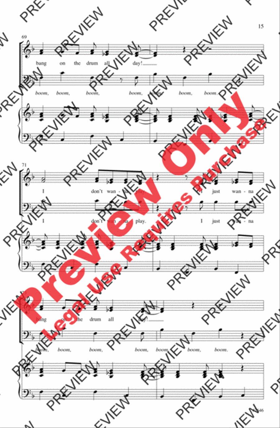 Bang the Drum All Day Bang the Drum All Day 3-Part scores gallery preview page 15