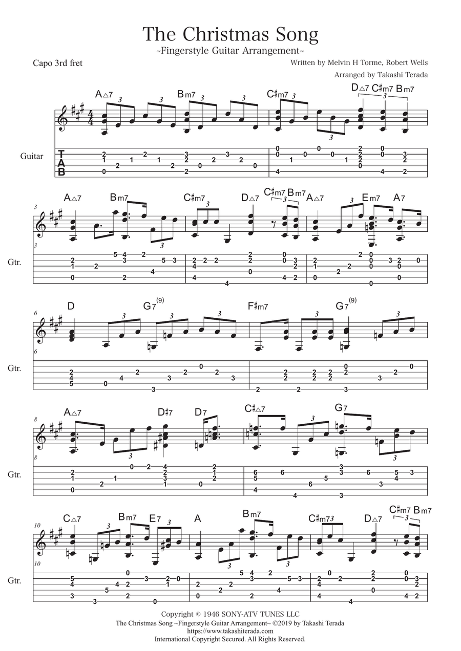 The Christmas Song (chestnuts Roasting On An Open Fire) Guitar Solo scores gallery preview page 2