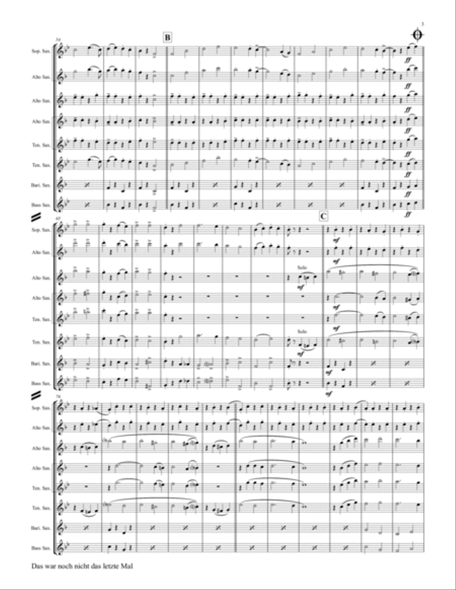 Das war noch nicht das letzte Mal - German Polka - Oktoberfest - Saxophone Quintet Saxophone Quintet scores gallery preview page 3