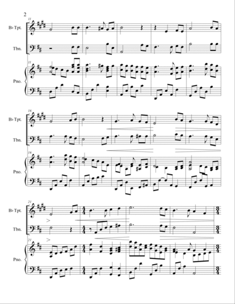 I Am His and He Is Mine (Trumpet/Trombone Duet) Brass Duet scores gallery preview page 3