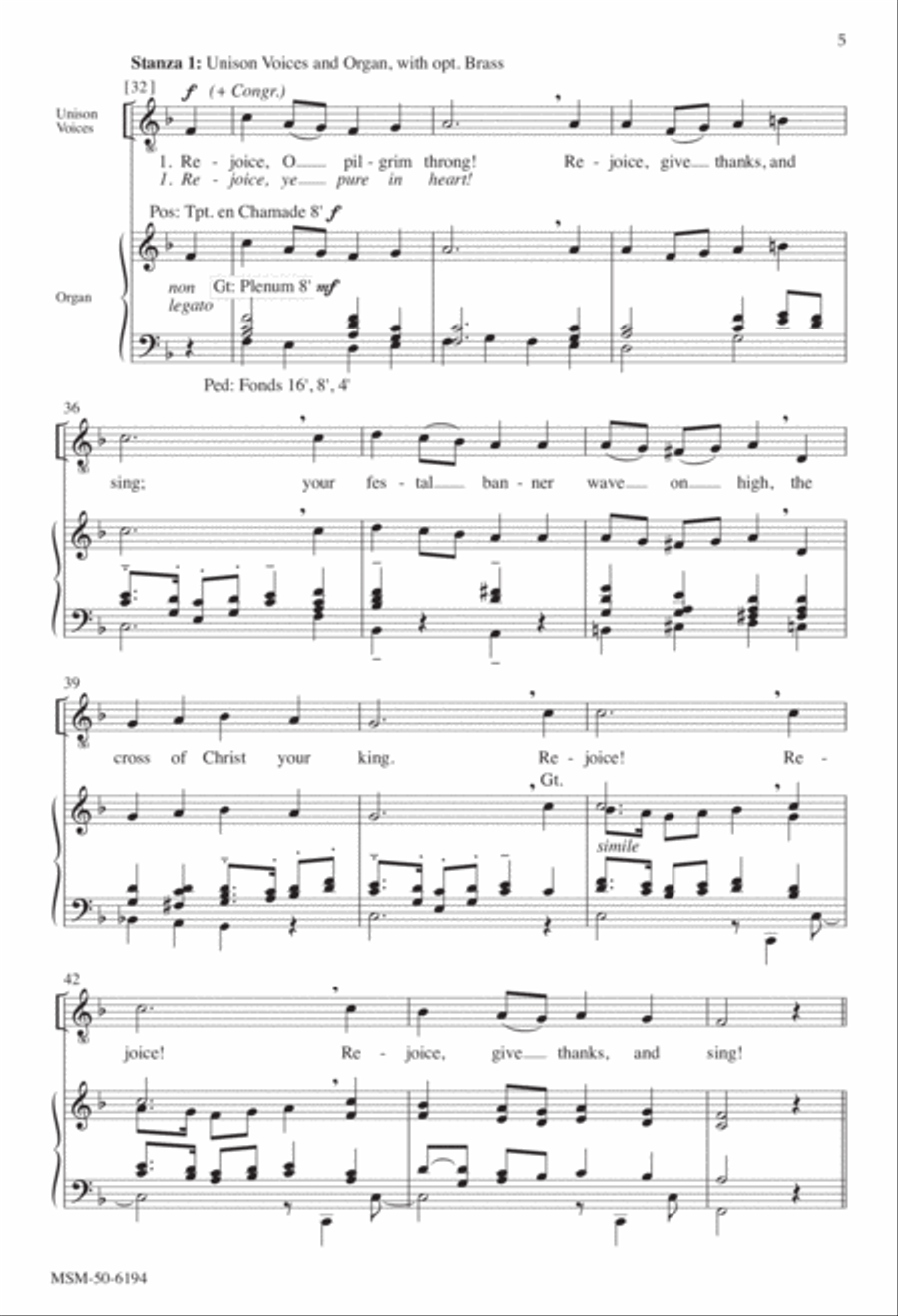 Rejoice, O Pilgrim Throng! 4-Part scores gallery preview page 3