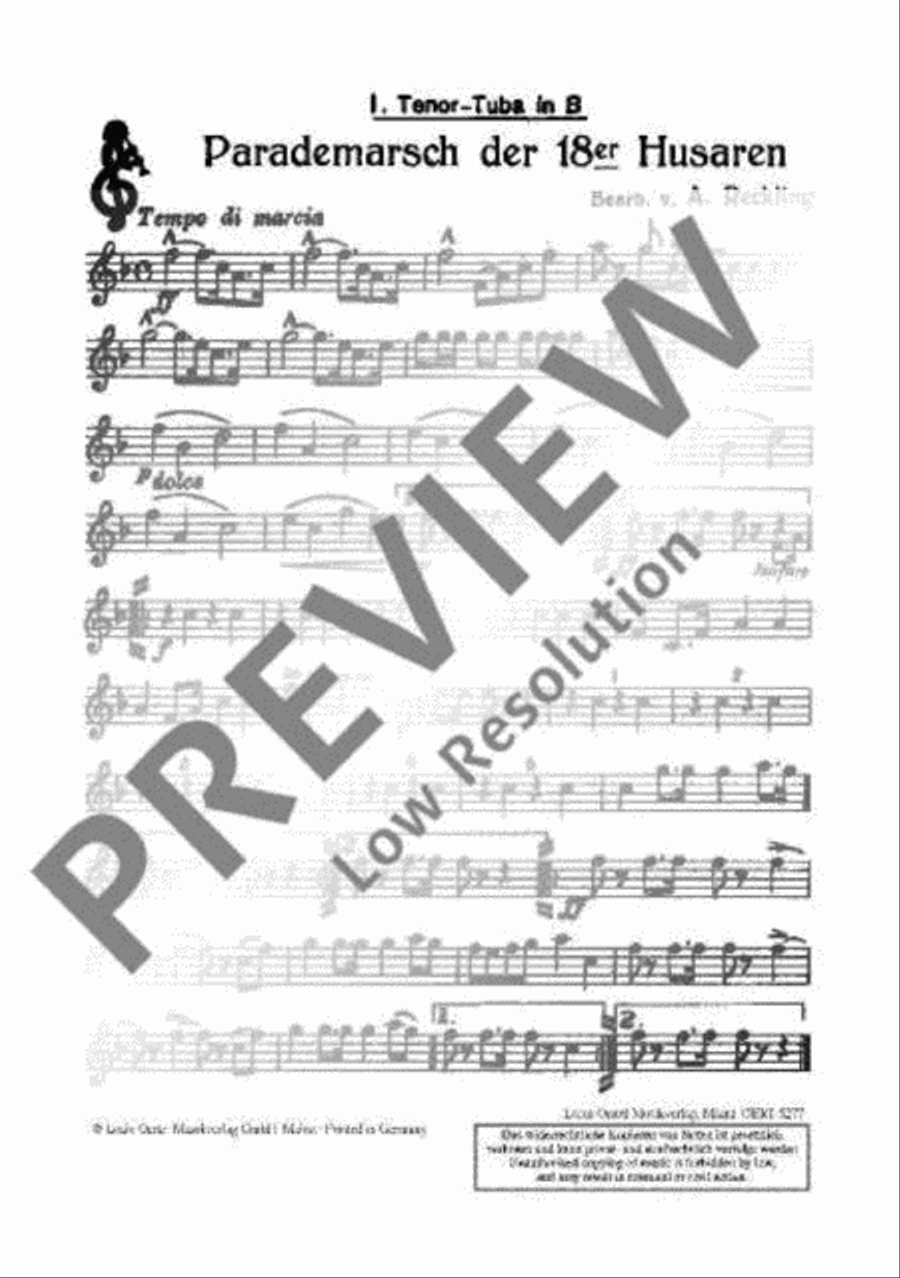 Parademarsch der 18er Husaren Concert Band scores gallery preview page 11