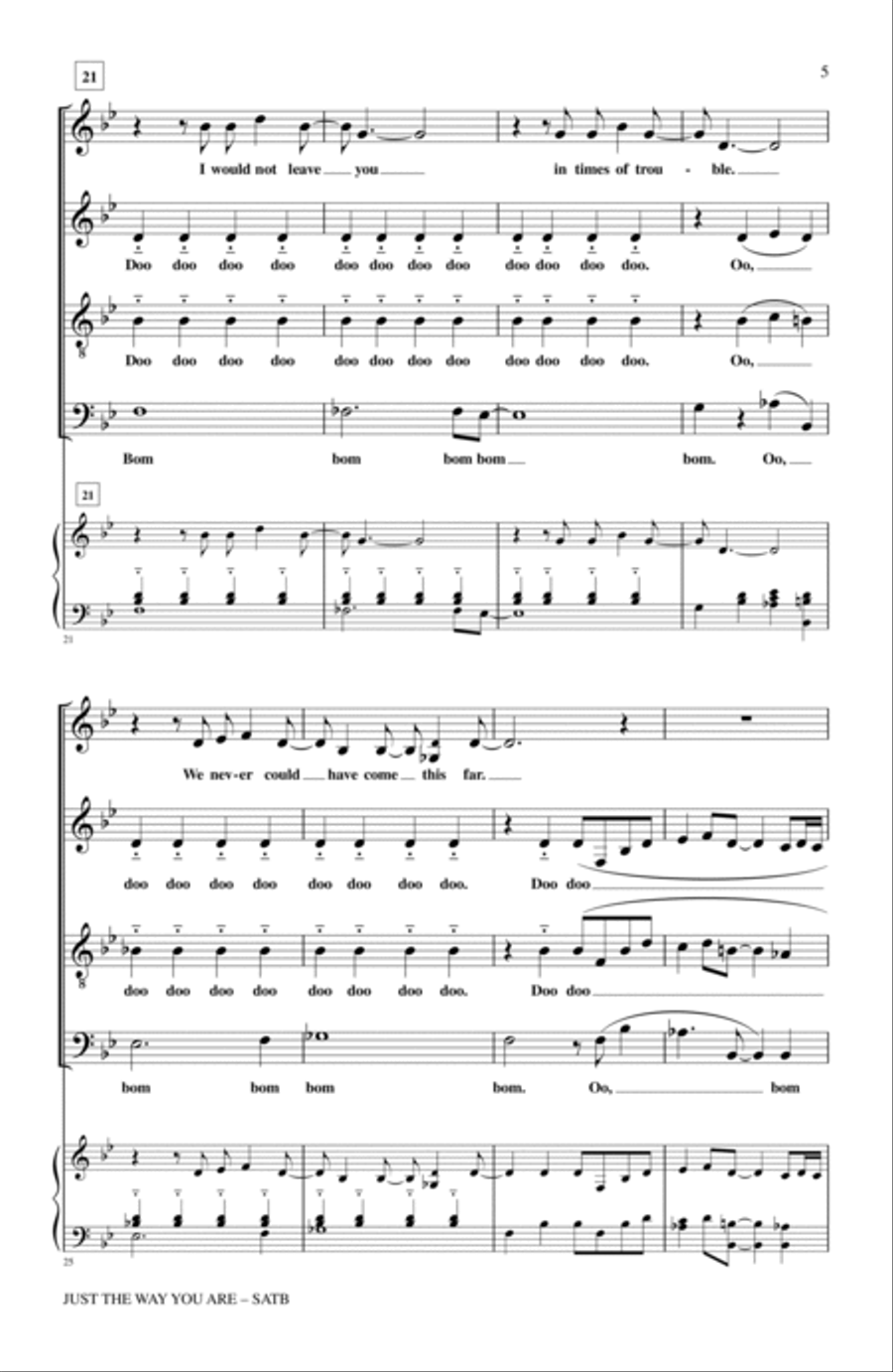 Just The Way You Are 4-Part scores gallery preview page 4