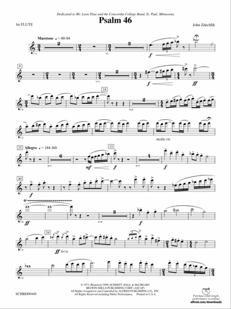 Psalm 46: Flute Concert Band scores gallery preview page 1