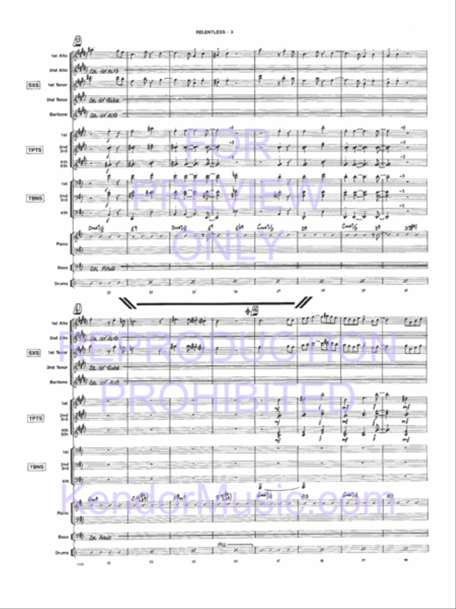 Relentless Relentless Jazz Ensemble scores gallery preview page 4