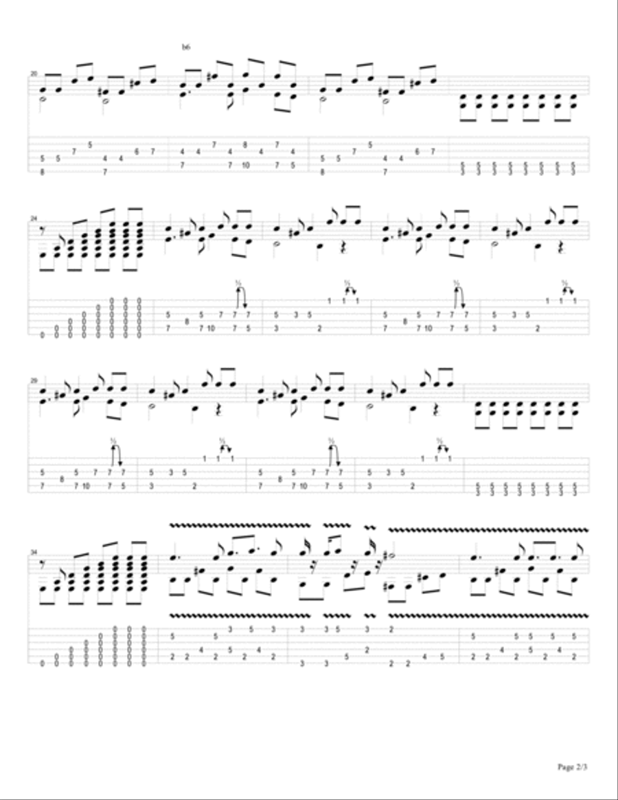 Seven Nation Army / Sweet Dreams Mash Up Guitar Solo scores gallery preview page 2