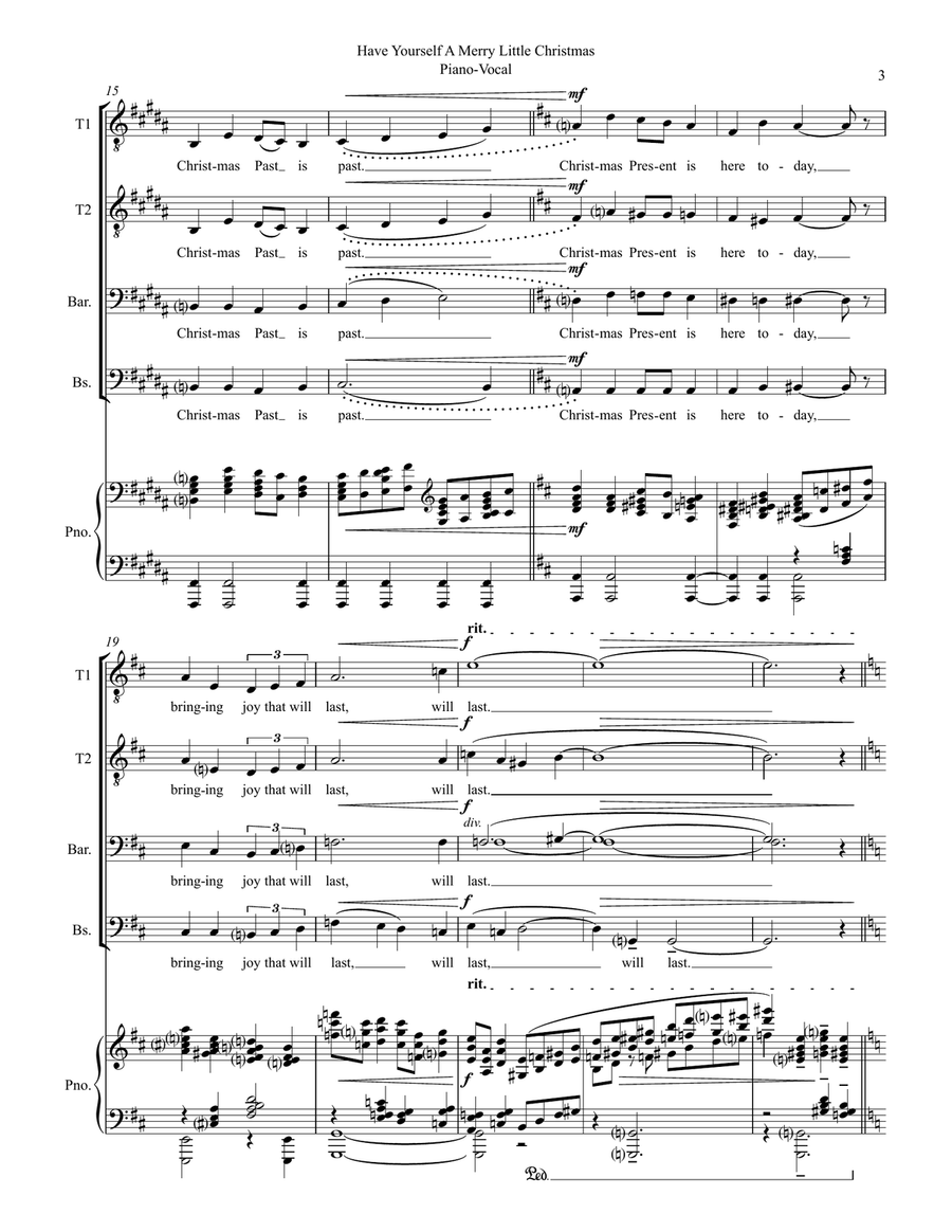 Have Yourself A Merry Little Christmas from MEET ME IN ST. LOUIS TTBB scores gallery preview page 3