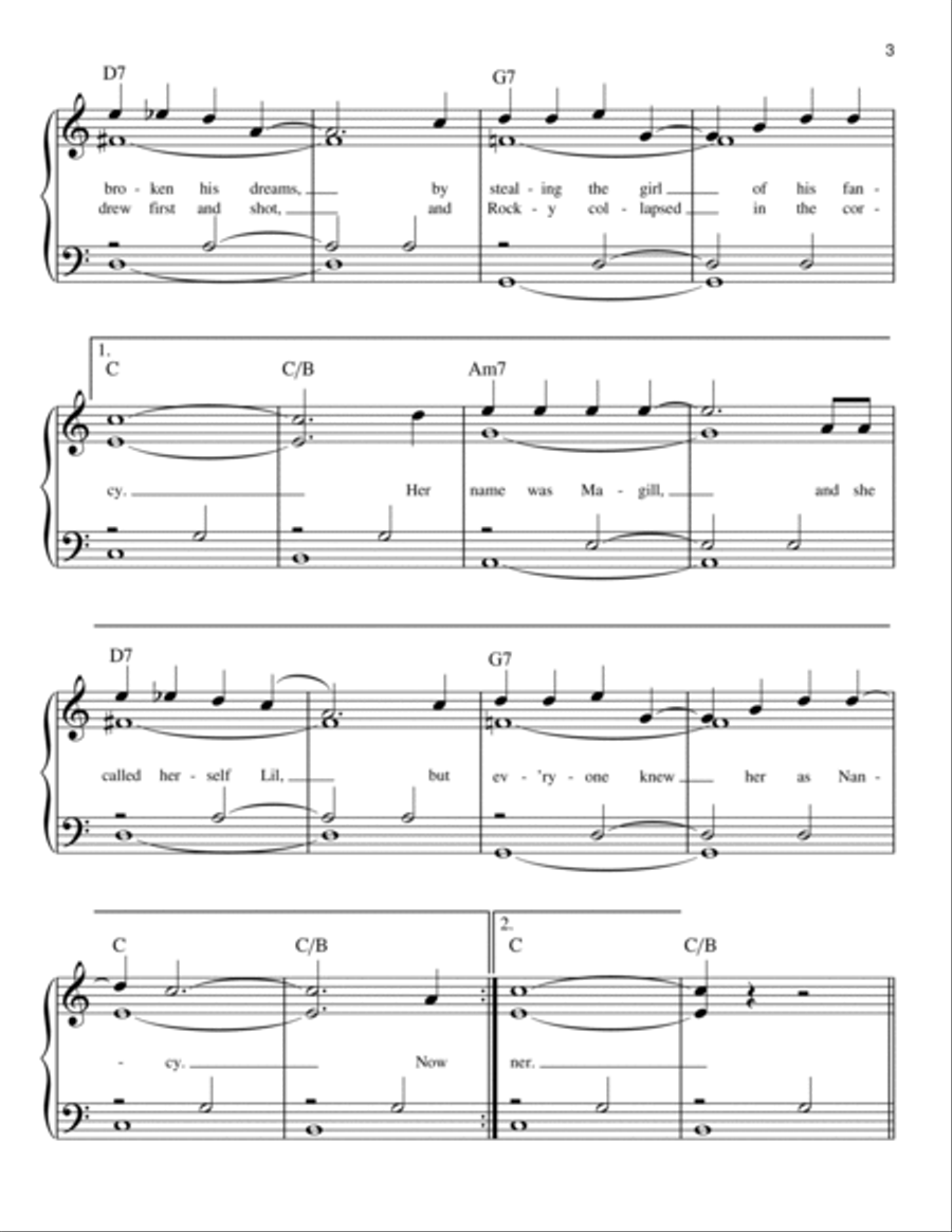 Rocky Raccoon Easy Piano scores gallery preview page 3