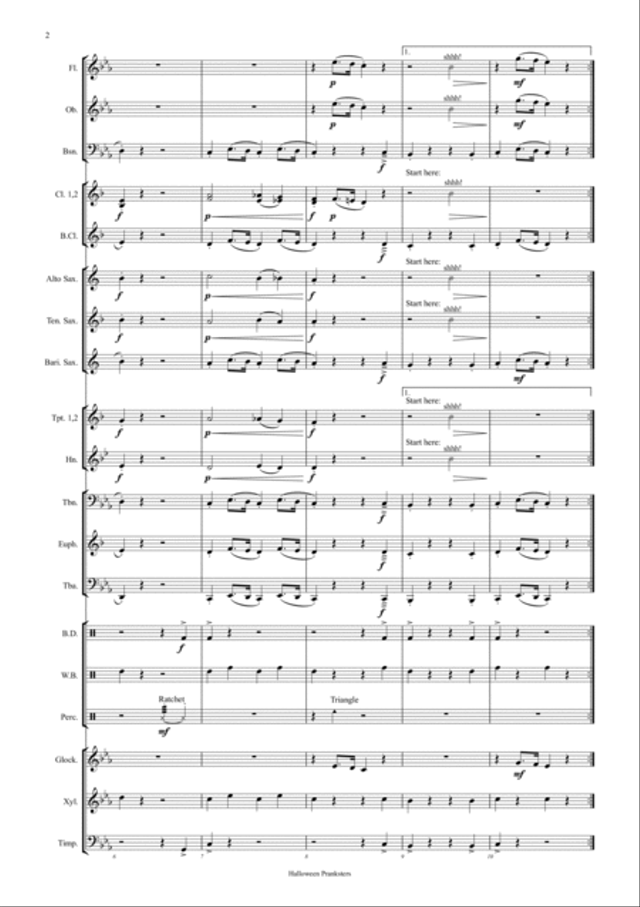 Halloween Pranksters Concert Band scores gallery preview page 4