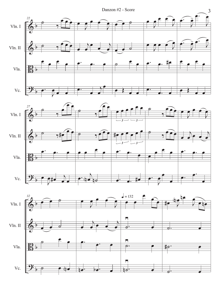 Danzon 2 String Quartet scores gallery preview page 3