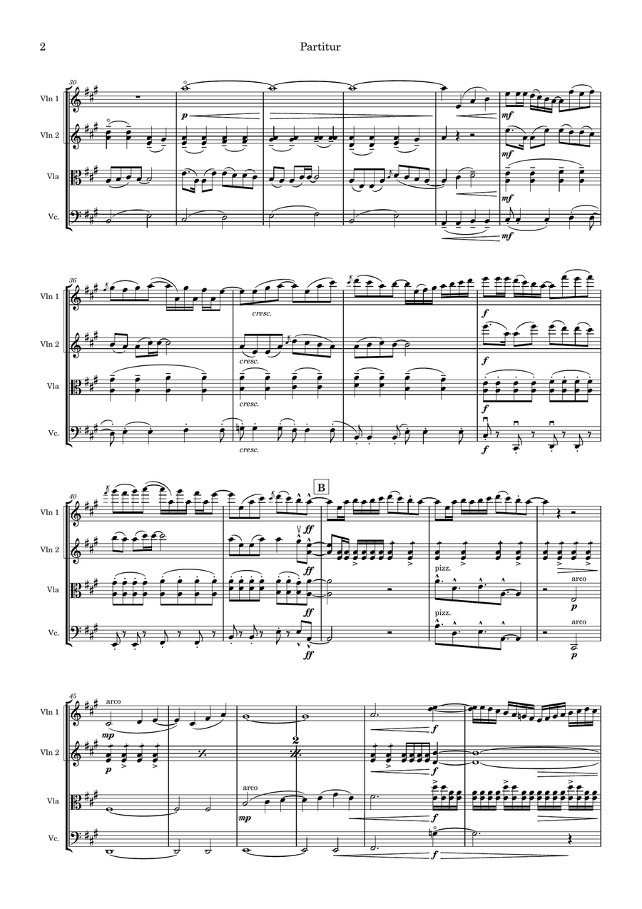 Kur tu teci Kur tu teci String Quartet scores gallery preview page 2