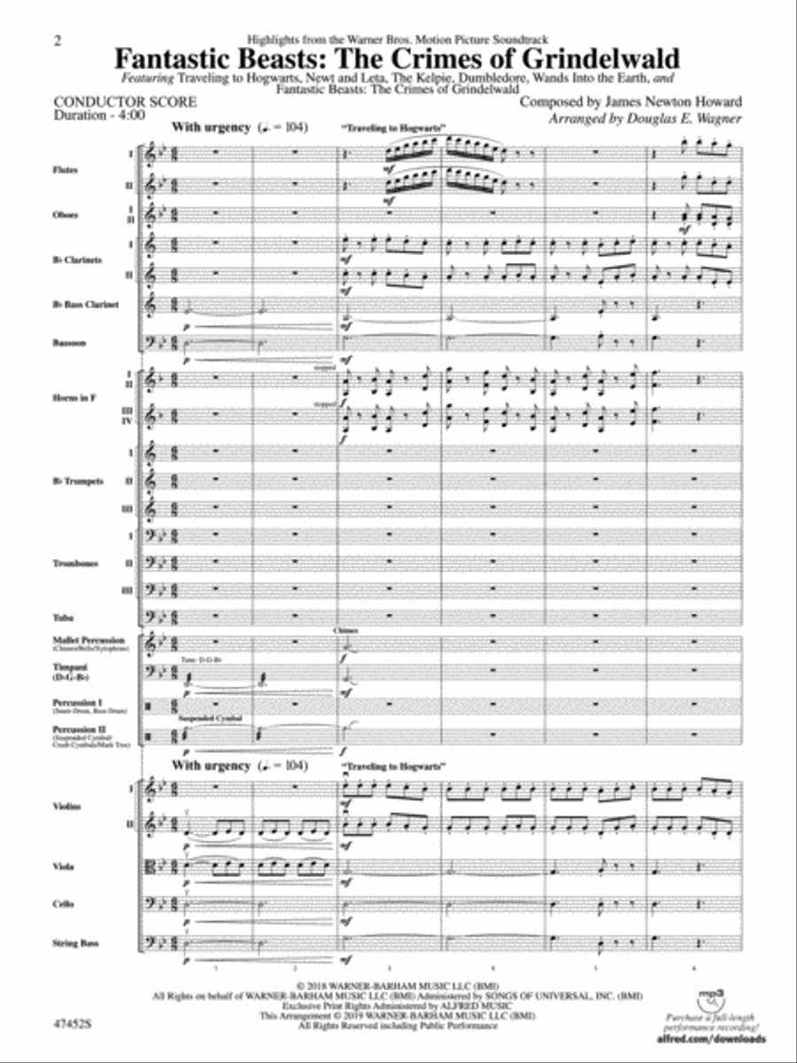 Fantastic Beasts: The Crimes of Grindelwald: Score Full Orchestra scores gallery preview page 2